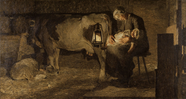 Giovanni Segantini, Le due madri, 1889, olio su tela, 162.5x301 cm, Galleria d'Arte Moderna, Milano