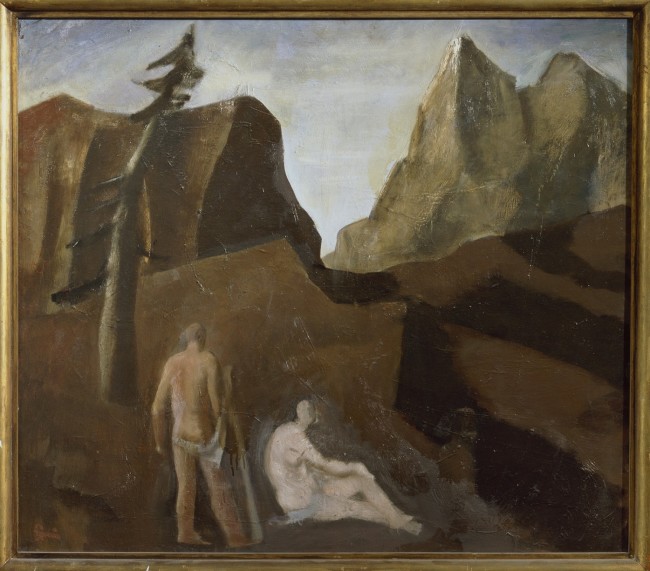 Mario Sironi, Meriggio, 1931-32, olio su tela, cm. 90x102, Galleria d'arte moderna di Palazzo Pitti, acquistato alla XVIII° Esposizione Biennale Internazionale d’Arte, Venezia  1932.