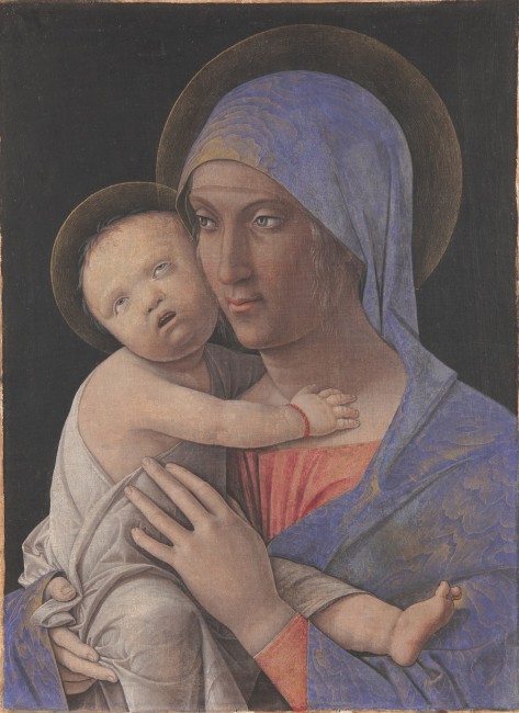Andrea Mantegna, Madonna col Bambino, 1475 circa, tempera su tela, 43.5x31 cm, Accademia Carrara, Bergamo 