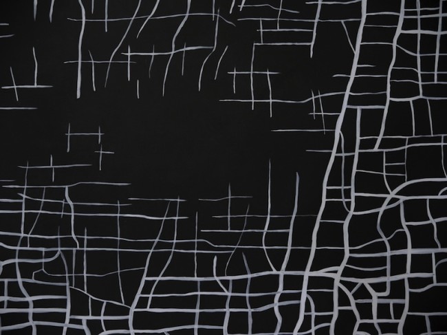 Massimiliano Galliani, Le Strade del Tempo #1, acrilico su tela, 280x420 cm (particolare)
