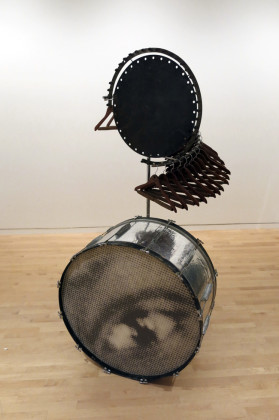 Terry Adkins, Darkwater Record (from Darkwater), 2003  ̶ 2008. Porcelain, cassette tap records with Socialism and the American Negro speech with W.E.B. Du Bois, 78.7 x 30.5 x 35.6 cm. Arrow Fine Art Storage, Elmhurst, Queens, NY