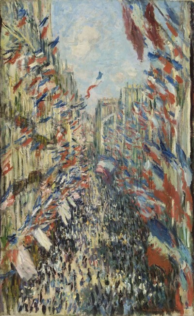 Claude Monet, La rue Montorgueil, à Paris. Fête du 30 juin 1878, 1878, olio su tela, 81x50 cm, inv. RF 1982 71 6. (id 16) Monet 6, Paris, Musée d’Orsay © RMN-Grand Palais (Musée d’Orsay) / Patrice Schmidt