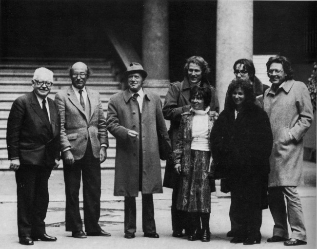 Jilien Freund, Niklas Luhman, Attilio Sartori, Hans Dieter Bahr, Agnès Heller, Giulio Giorello, Rossella Prezzo, Mario Perniola