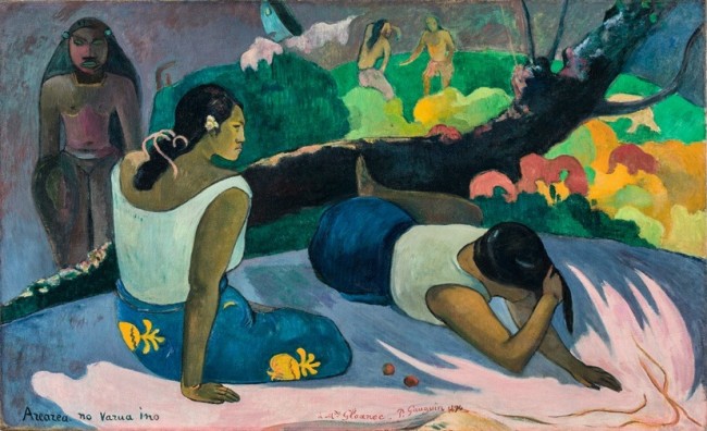 Paul Gauguin, Donne tahitiane sdraiate (Arearea no varua ino, “Il divertimento dello spirit maligno”), 1894, olio su tela, 60×98 cm, Copenhagen, Ny Carlsberg Glyptotek