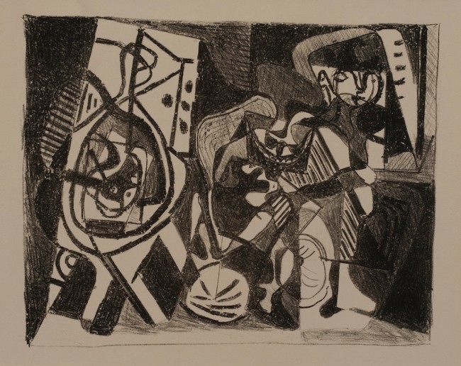 Pablo Picasso, Scene d'interieur, 1926, litografia, 33.2x51.3 cm