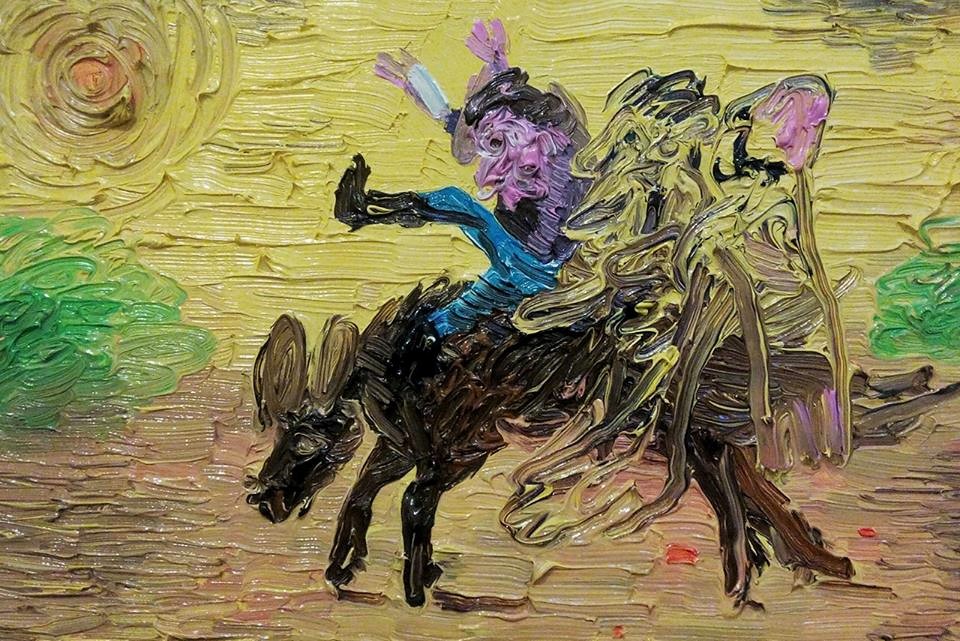 Dario Molinaro "he saw horses" - olio su tela, cm 30x20_ anno 2016 Courtesy Ateòiermultimedia Galerie, Vienna