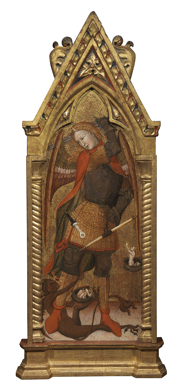 Andrea de Bartoli (attivo ca. 1350 – 1377), L’Arcangelo Michele, XIV secolo, tempera su tavola, 115 x 48 cm