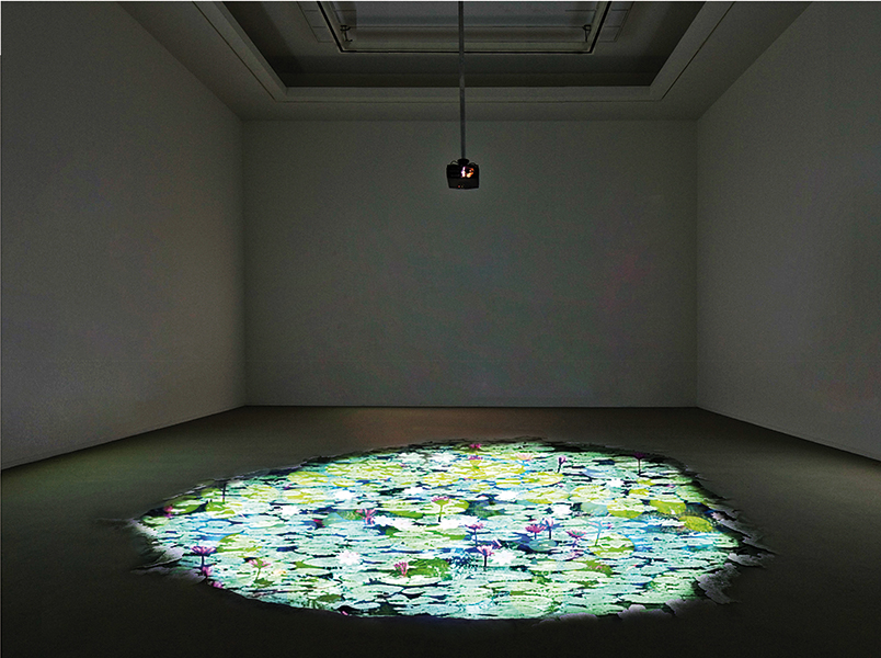 Michelangelo Bastiani, Giverny V, 2013, videoproiezione interattiva. Courtesy: Aria Art Gallery
