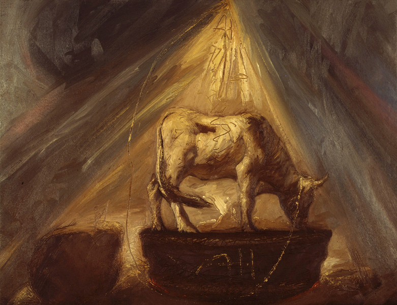 Omar Galliani, Agnus Dei, 1985, olio su tela, cm. 60x80