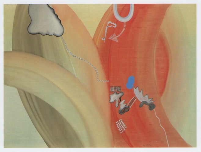 Sergio Dangelo, L'amore di Isaotta, 1962, smalto su tela, 120x160 cm, Fondazione Mudima, Milano