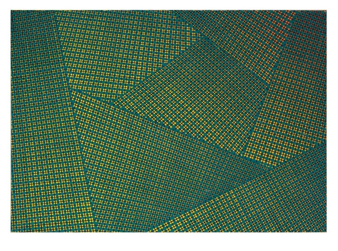 Mario Nigro, Spazio totale: progressioni simultanee contrastanti, 1954, tempera verniciata su tela, 65.5x92 cm Courtesy A arte Invernizzi, Milano