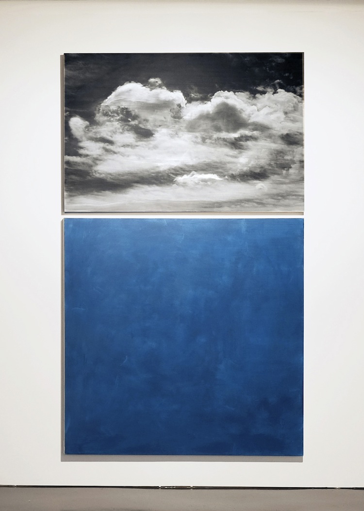Nataly Maier, Himmel Diptychon gross, 2000, fotografia su alluminio e acrilico su tela, 240x150 cm