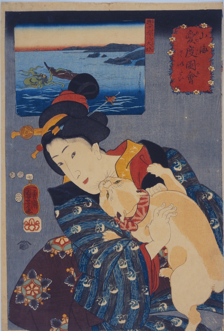 Utagawa Kuniyoshi, L’universo femminile - Teppozu, Serie: Luoghi famosi di Edo (Tōto meisho), 1852, silografia policroma (nishikie), 37.8x25.6 cm, Masao Takashima Collection