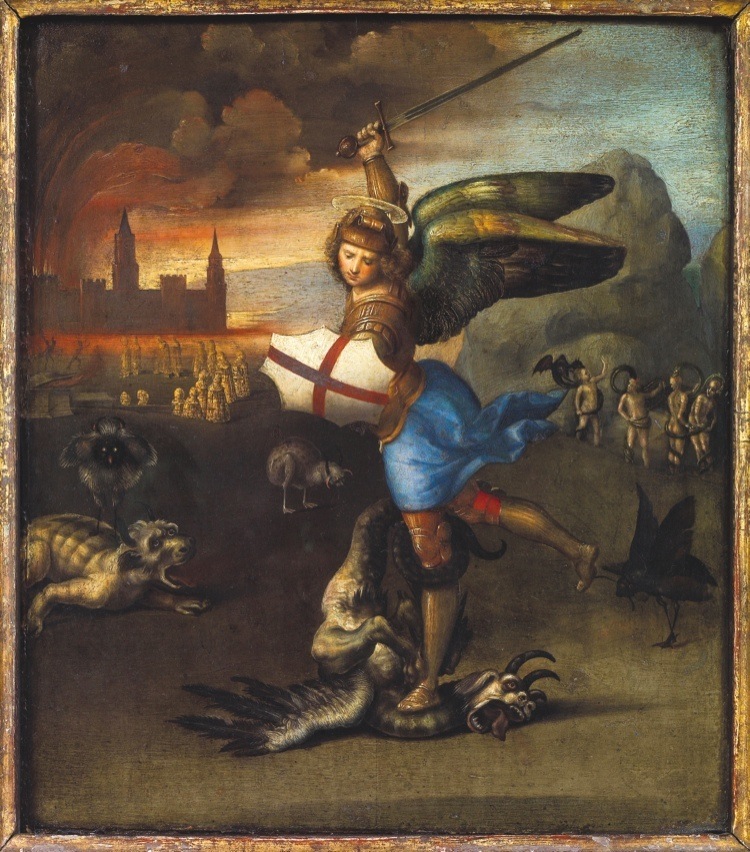 Raffaello, San Michele e il drago, 1505 circa, Musée du Louvre, Parigi Credits : Paris, Musée du Louvre, Département des Peintures