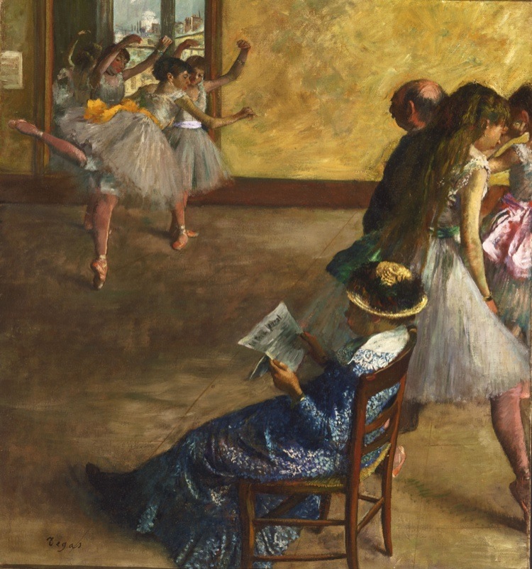 Edgar Degas, La classe di danza, 1880 circa, olio su tela, 82.2x76.8 cm, Philadelphia Museum of Art, Acquistato con il W. P. Wilstach Fund, 1937